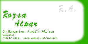 rozsa alpar business card